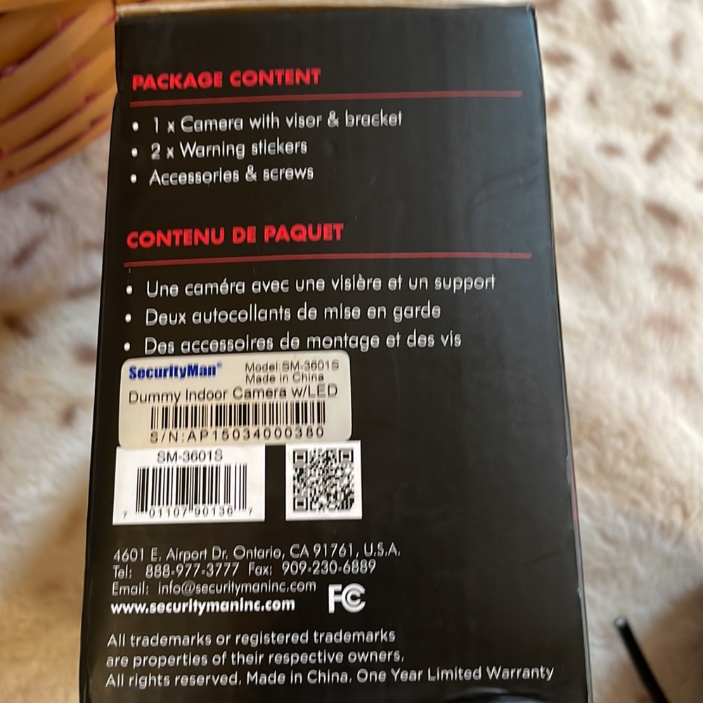 Security Man Dummy Indoor Camera with LED New in box - Picture 5 of 5